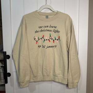 Retro Christmas Sweatshirt “Christmas lights up til January” Taylor Swift